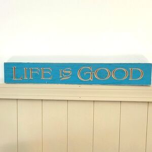 Life is Good Routed Carved Barnwood Wall Sign